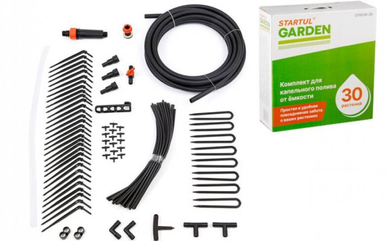 Комплект для капельного полива от ёмкости на 30 растений STARTUL GARDEN